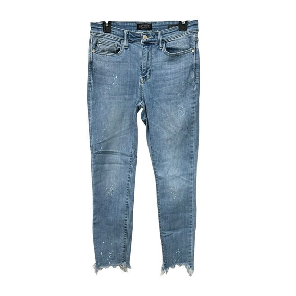 Judy Blue Womens Skinny Jeans Size 7/28 Splatter Frayed Hem Stretchy #GG8-6 - Picture 1 of 13